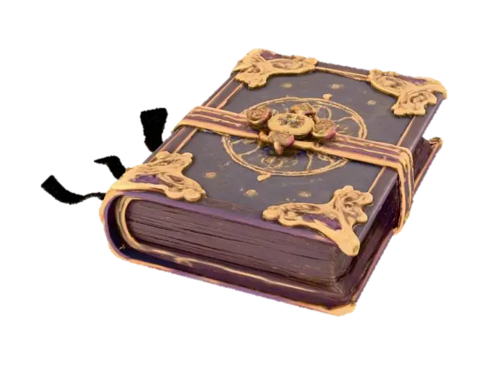 High detail, anime style, cursed magic tome, with embossed design. 3D model, vytvořený pomocí AI