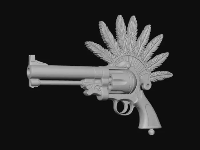 3D model for High detail, #Thanksgiving# style weapon, with cooked turkey design.