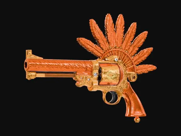 3D model for High detail, #Thanksgiving# style weapon, with cooked turkey design.