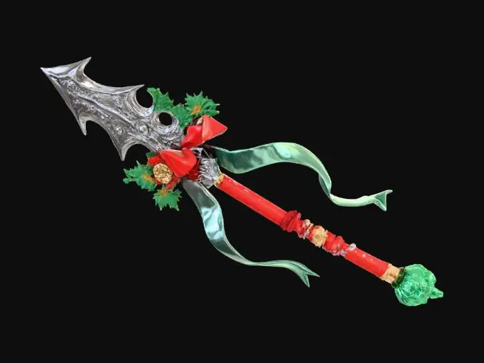 3D model for High detailed, extravagant, weapon, with Christmas Design.