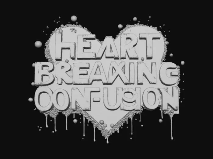 3D model for Logo music band with: Heart Breaking Confusion.
