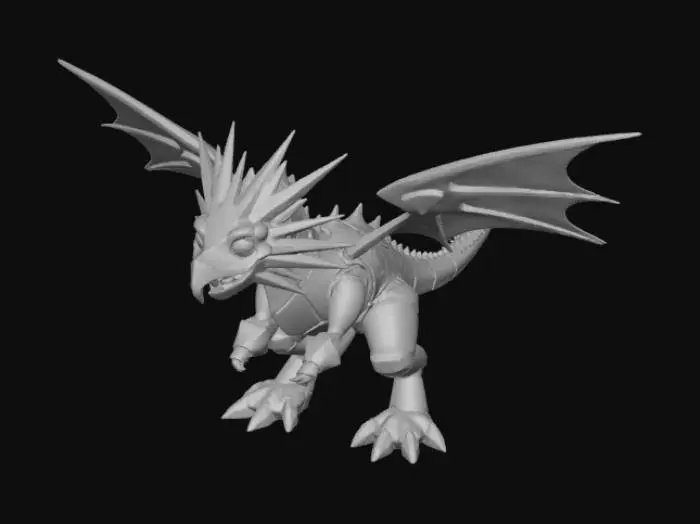 3D model for High detail, Anime, mecha dragon