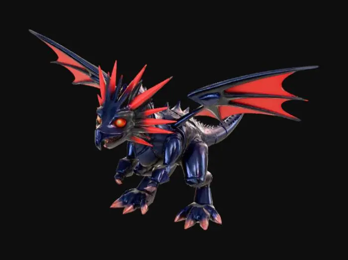 3D model for High detail, Anime, mecha dragon