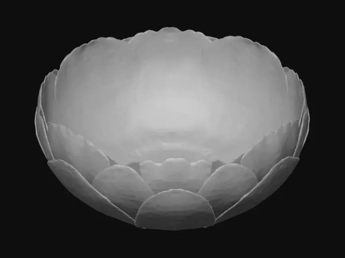 3D model for Smooth, low detail, bowl made of rose heads.