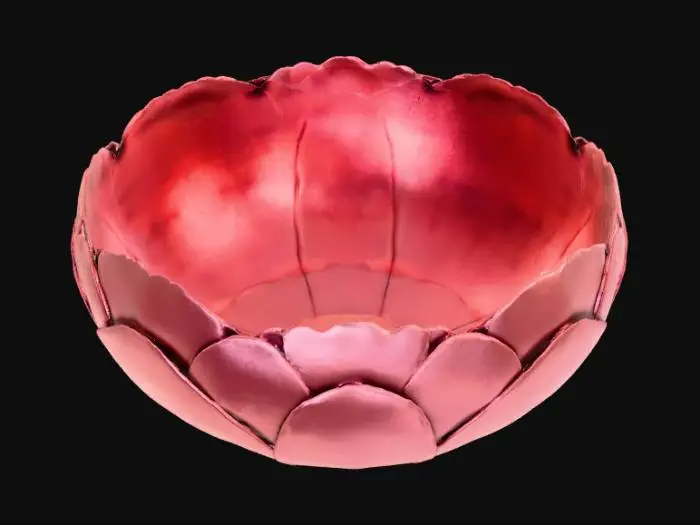 3D model for Smooth, low detail, bowl made of rose heads.