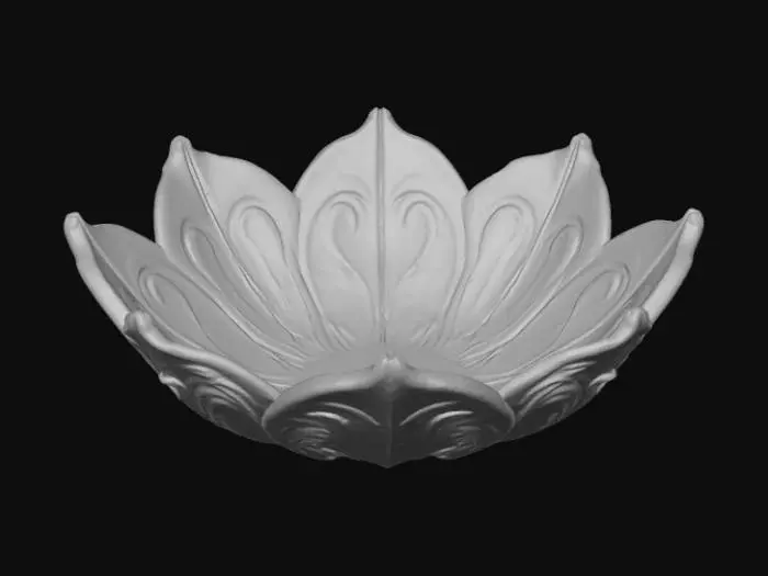 3D model for Smooth, low detail, bowl made of rose heads.