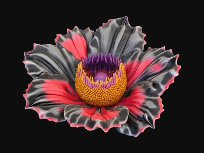 3D model for Abstract detail, massive, man-eatting flower