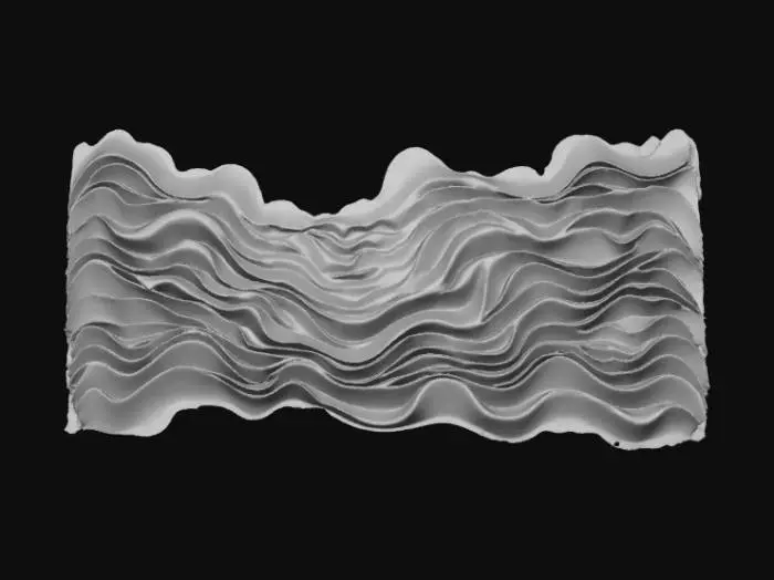 3D model for High detail, abstract, wall art, waves of color.