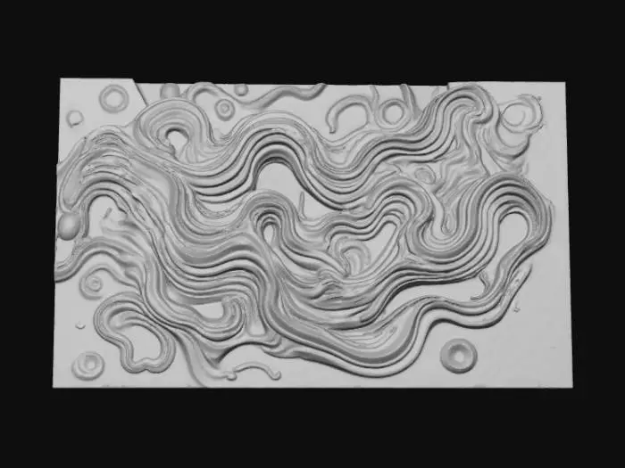 3D model for High detail, abstract, wall art, waves of color.