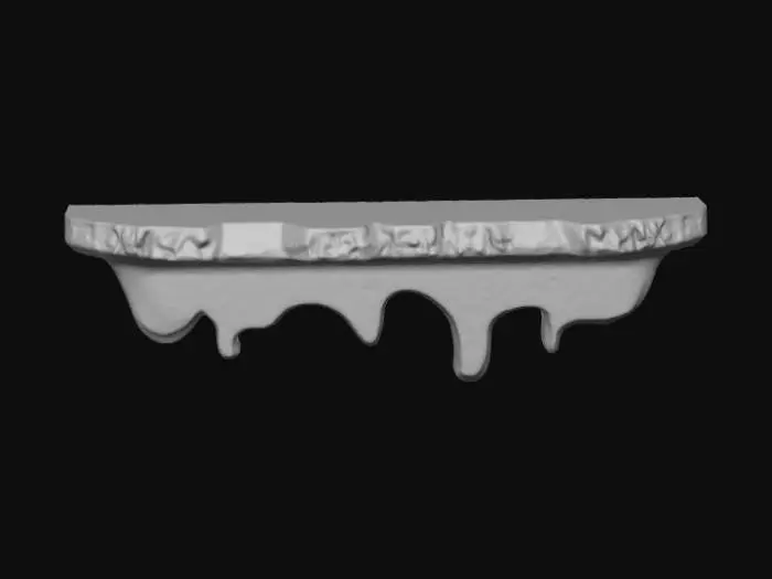 3D model for Smooth detail, wall shelf, designed like Dripping paint