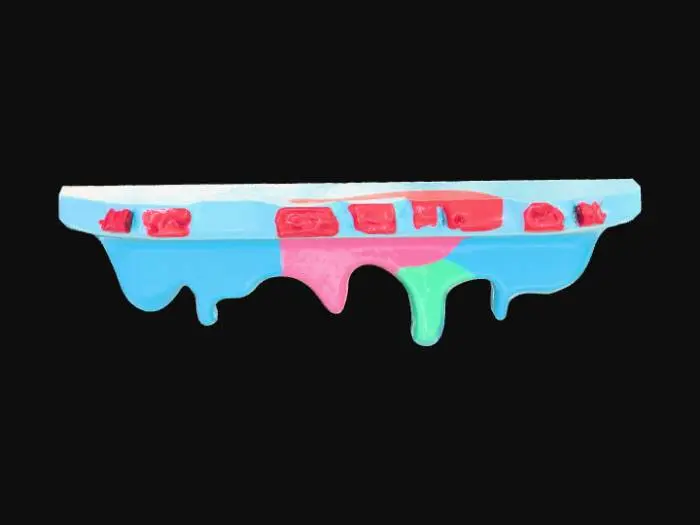 3D model for Smooth detail, wall shelf, designed like Dripping paint