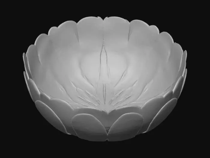 3D model for Smooth, low detail, bowl made of rose heads.
