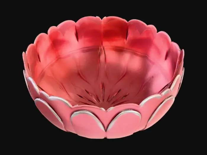 3D model for Smooth, low detail, bowl made of rose heads.