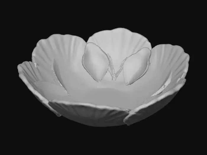 3D model for Smooth, low detail, bowl made of rose heads.