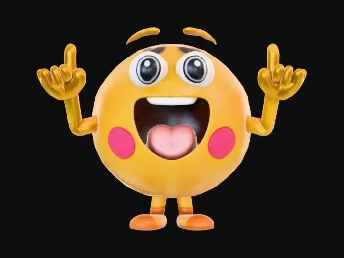 3D model for Abstract detail, but simple, air guitar emoticon