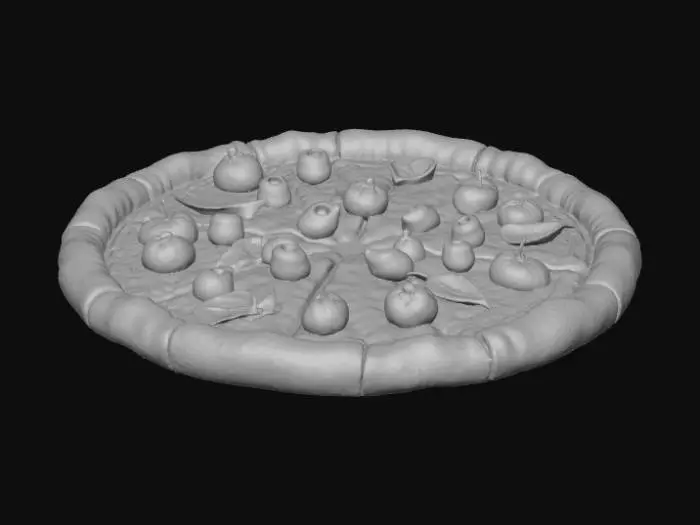 3D model for High detail, extravagant, abstract, pizza slice