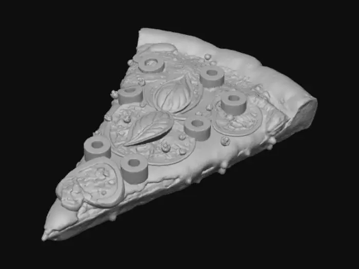3D model for High detail, extravagant, abstract, a slice of pizza