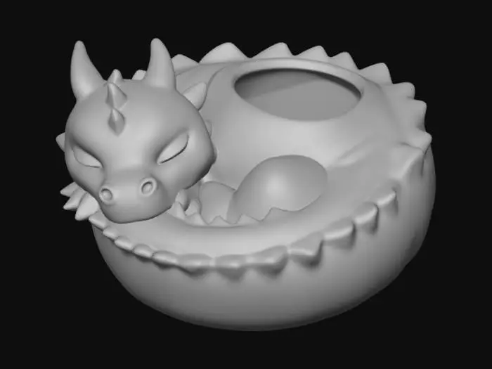 3D model for Green Dragon Nap Planter Pot