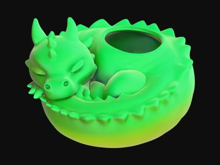 3D model for Green Dragon Nap Planter Pot