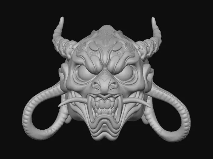 3D model for Smooth detail, Aquatic Oni Mask