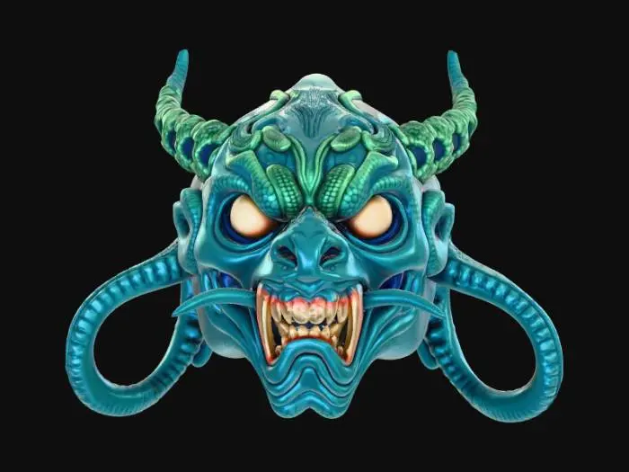 3D model for Smooth detail, Aquatic Oni Mask