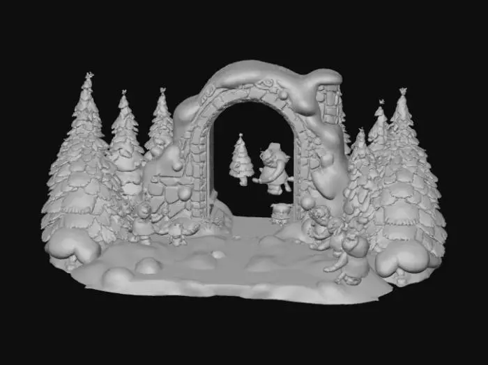 3D model for High deatil, magical, christmas portal to the north pole