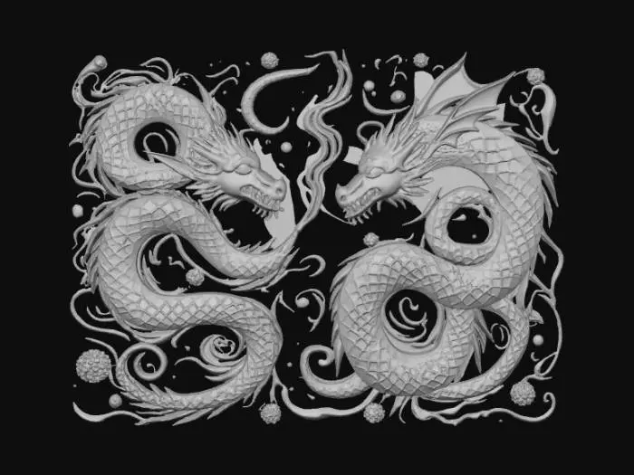 3D model for High detail, abstract, fantasy wall art