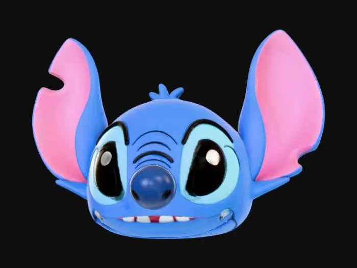 3D model for High detail, Stitch Face, broach only.