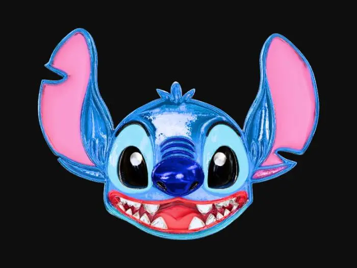 3D model for High detail, Stitch Face, broach only.