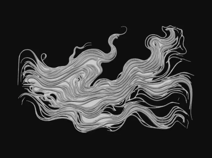 3D model for High detail, abstract, wall art, waves of color.