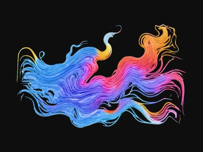 3D model for High detail, abstract, wall art, waves of color.