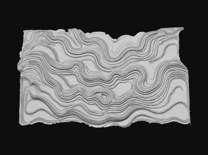 3D model for High detail, abstract, wall art, waves of color.