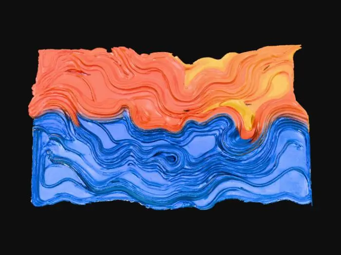 3D model for High detail, abstract, wall art, waves of color.