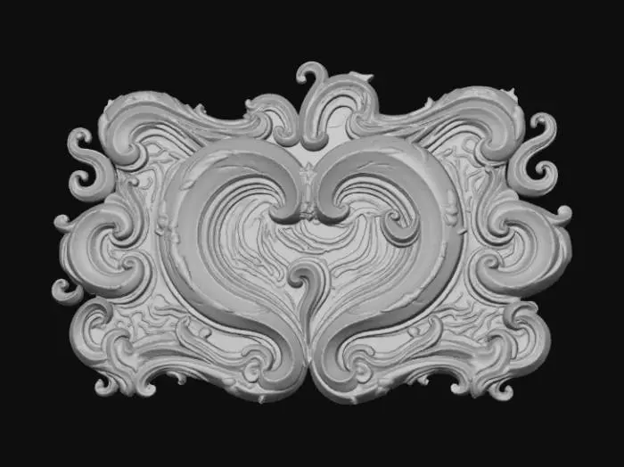 3D model for High detail, abstract, fantasy wall art