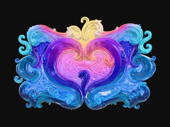 3D model for High detail, abstract, fantasy wall art