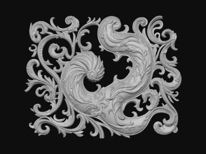 3D model for High detail, abstract, fantasy wall art