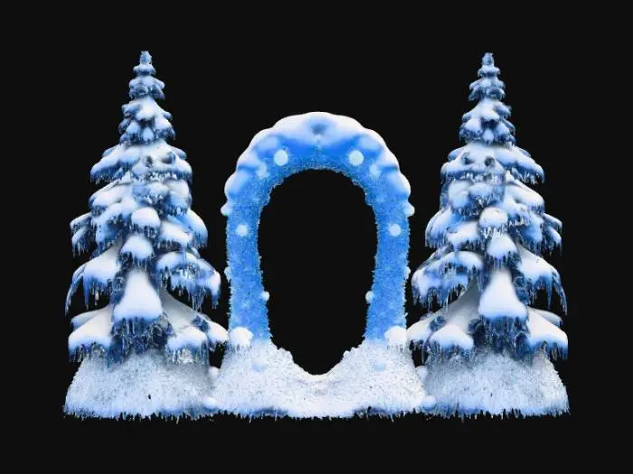 3D model for High deatil, magical, christmas portal to the north pole