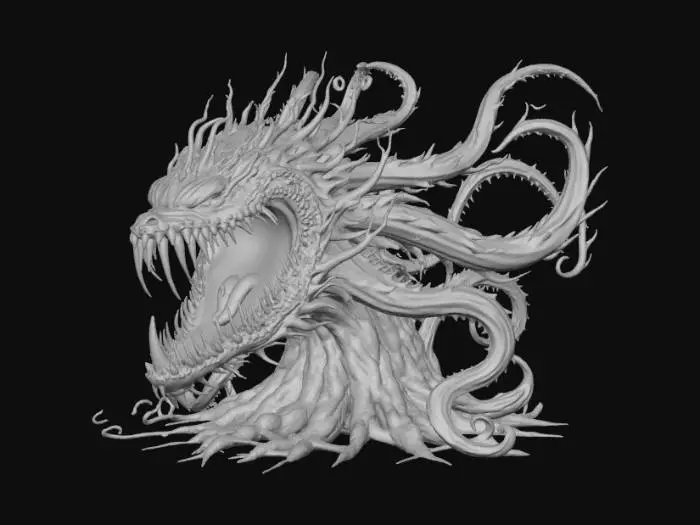 3D model for Abstract detail, massive, man-eatting flower