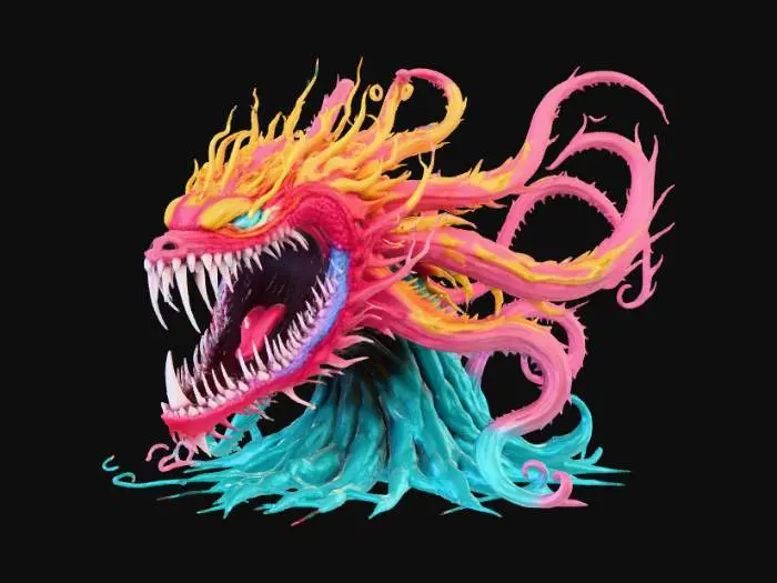 3D model for Abstract detail, massive, man-eatting flower