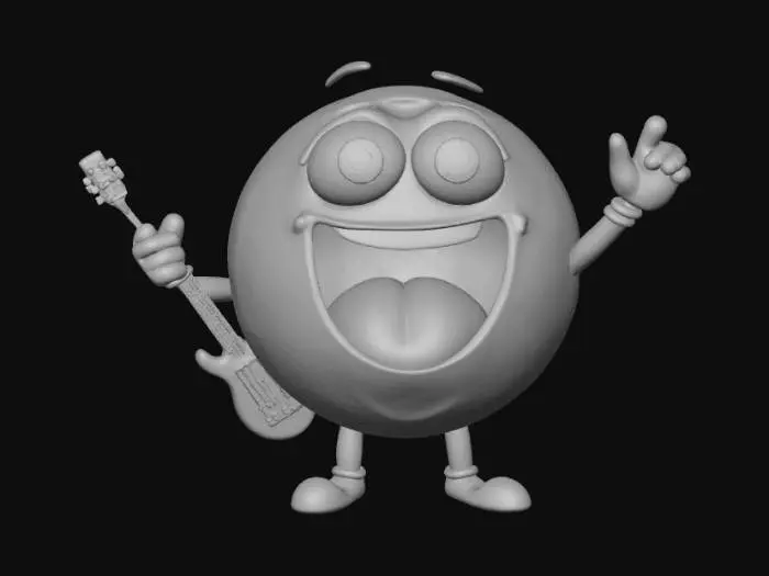 3D model for Abstract detail, but simple, air guitar emoticon