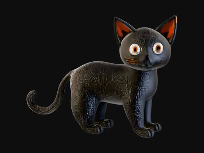 3D model for Abstract, a cat made out of scribbles