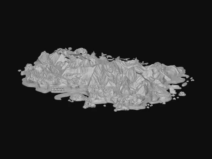 3D model for Abstract, embossed map of fantastical lands.