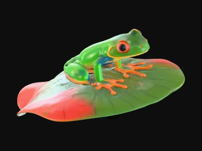 3D model for Extravagent, Jungle scene, with a Tree frog.