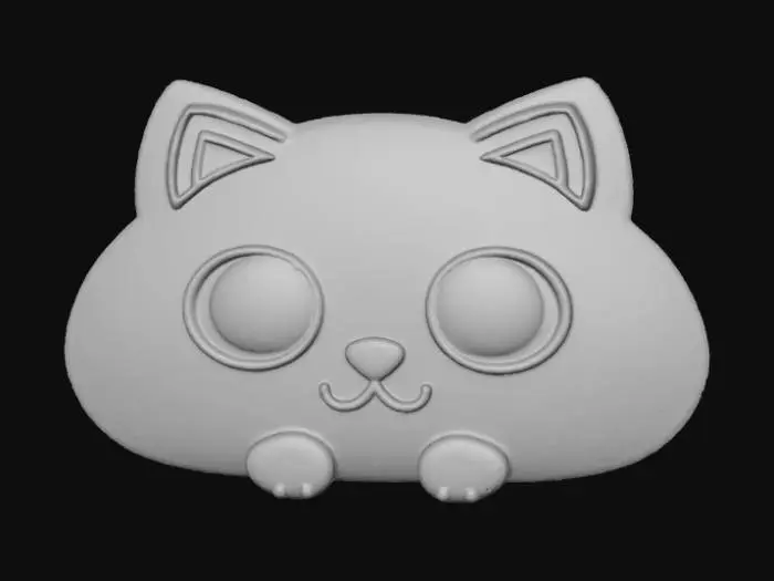 3D model for Kawaii, enamel pin, designed like an animal