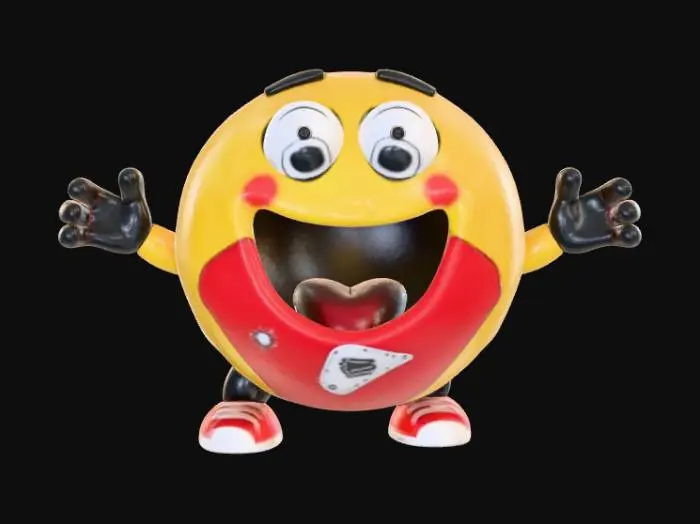 3D model for Abstract detail, but simple, air guitar emoticon