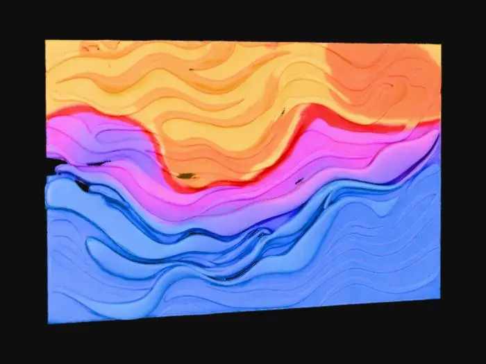 3D model for High detail, abstract, wall art, waves of color.