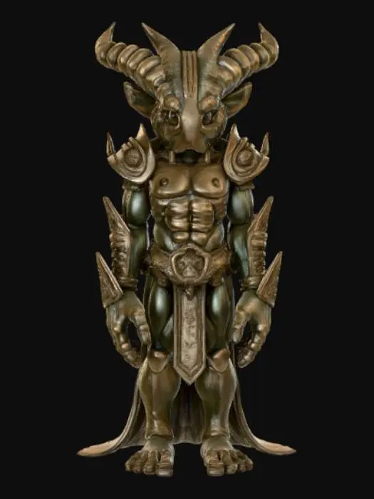 3D model for High detail, abstract, mythical golem.