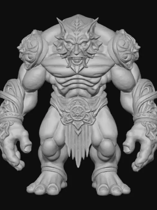 3D model for High detail, abstract, mythical golem.