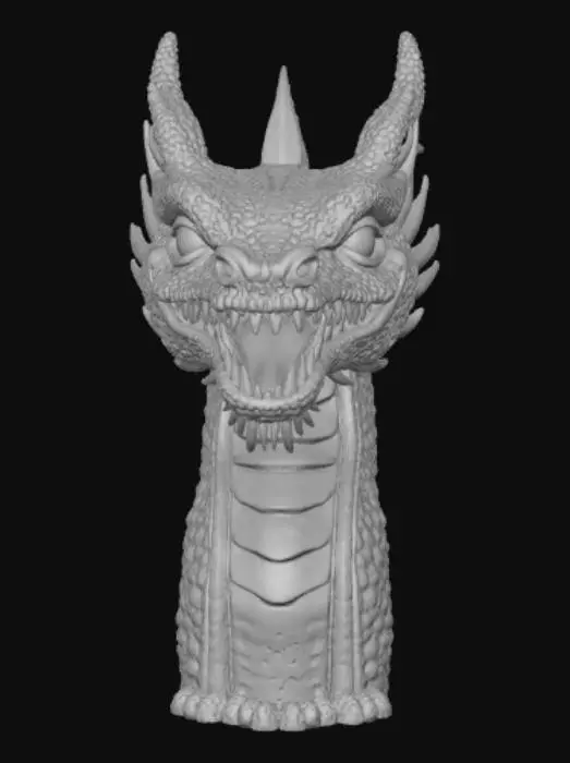 3D model for High detail, dragon hair pin