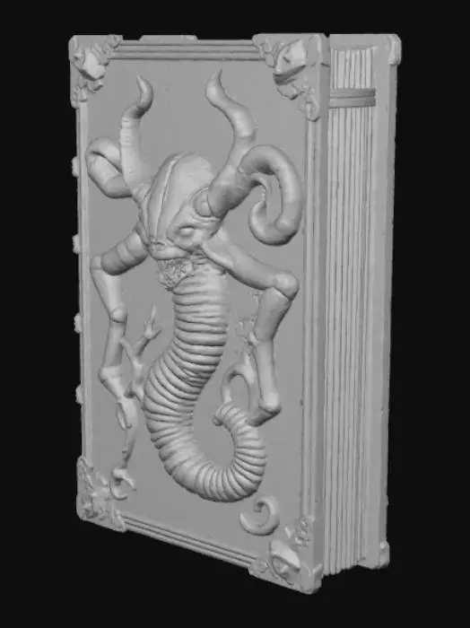 3D model for High detail, embossed, creepy, monster book